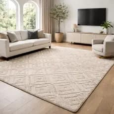 Tapete 2,00x1,40 Sala Pelo Baixo com Relevo Moderno Antiderrapante Premium