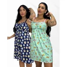 Kit 2 Camisola Estampada Pós Parto Amamentação Confortável Gestante Suede Microfibra Abotoar Alcinha