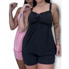 Kit 2 Baby Doll Amamentação Liso Pijama Verão Confortável Microfibra Gestante Moda Noite Puerpério