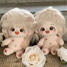 Boneca de algodão para meninas, boneca fofinha de 20cm com roupas intercambiáveis.