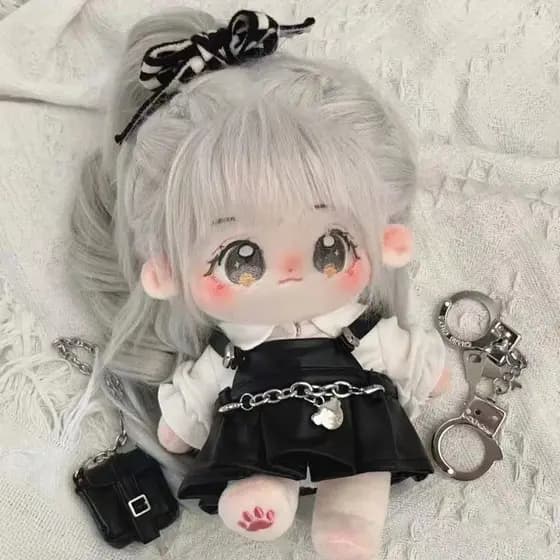 Boneca de Algodão Nan Nan 20cm, Boneca de Pelúcia Sem Atributos com Roupas Intercambiáveis, Brinquedo de Pelúcia Fofo