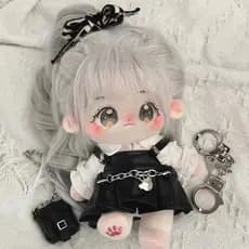 Boneca de Algodão Nan Nan 20cm, Boneca de Pelúcia Sem Atributos com Roupas Intercambiáveis, Brinquedo de Pelúcia Fofo