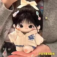 Boneca de algodão difícil de Coax Super fofa boneca de pelúcia 20cm com roupas de esqueleto boneca humanóide presente pa