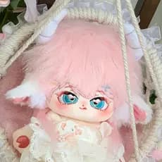 [Mankobu] Boneca de Algodão 20cm, Cor Pêssego, Sem Atributos, Corpo Especial, Pelo de Coelho Lavável