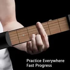 Pocket Guitarra Prática Pescoço , Exercício De Dedo 6 Cordas Treinador De Portátil Para Iniciantes Ferramenta De Acordes