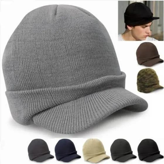 Homens Mulheres Inverno Malha Baggy Beanie Oversize Fashion Hat Visor Cap Estilo Boné De Lã Pato Quente AutumnSki Tricotado