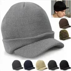 Homens Mulheres Inverno Malha Baggy Beanie Oversize Fashion Hat Visor Cap Estilo Boné De Lã Pato Quente AutumnSki Tricotado