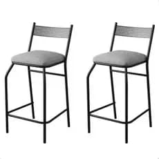 Kit 2 Banquetas Altas Estilo Industrial Reforçadas em Aço Assento Confortável