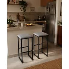 2 Bancos Altos Banqueta Reforçada Para Area Gourmet Cozinha