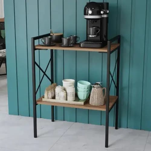 Aparador Buffet Hall Multiuso Decorativo 2 Prateleiras Cantinho Do Café