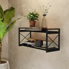 Prateleira De Parede Industrial Suspensa Moderna Para Livros Nicho Moderno