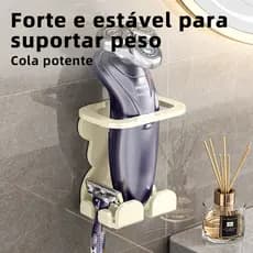 Suporte para Barbeador de Parede Organizador para Banheiro Compacto Prático e Durável Suporte para Barbeador Elétrico