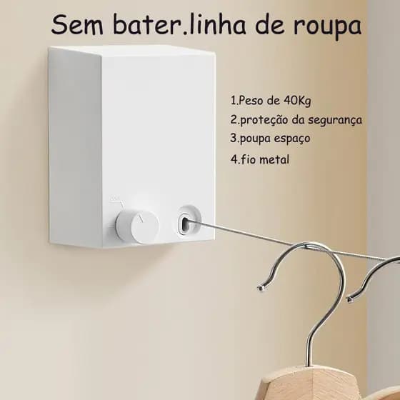 Linha De Lavanderia Varal retrátil Montado Na Parede Varal Retrátil Parede Aço Inoxidável Varal De Roupas Corda