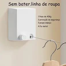 Linha De Lavanderia Varal retrátil Montado Na Parede Varal Retrátil Parede Aço Inoxidável Varal De Roupas Corda