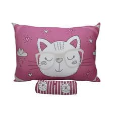 Jogo De Cama Menina Rosa Gatinho Solteiro 2 Pçs Portallar
