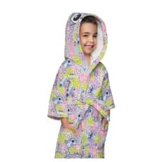 Roupão Infantil Banho Praia Piscina Stitch Com Capuz