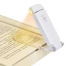 Luz de Leitura LED USB Recarregável Com Clipe Portátil Luminária Compacta