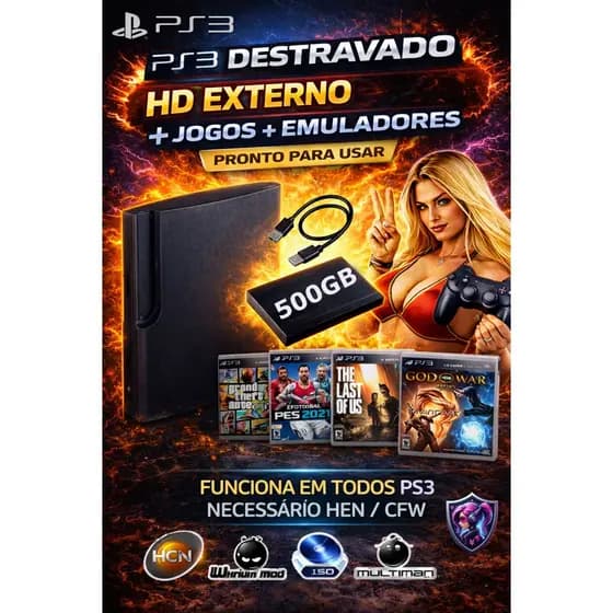 HD externo PS3 jogos via USB - PS3 Jogos para Playstation3