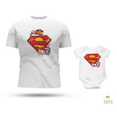 Kit Tal Pai Tal Filho Body e Camiseta Superman Superpai Superfilho