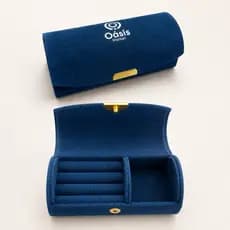 Mini Porta Joias Veludo para Viagem Organizador Compacto Anéis Brincos Luxo PremiumElegante Presente