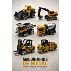 Kit Máquinas de Construção 6/1 Metal Carrinhos Infantil Criança Pá Carregadeira Escavadeira Caminhão