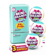 Mini Geladeira C/ 3 Bolinhas Mini Brands Miniatura Realista Cápsula Surpresa Tiktok Coleção Infantil