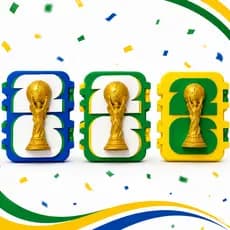 Porta Figurinhas Da Copa Do Mundo FIFA 2026 Case Temática Brasil C/ Fecho Estojo Organizador