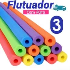 Kit  03 Boias Macarrão Espaguete Flutuador Para Piscina Praia Flexível Versátil Resistente Com Furo