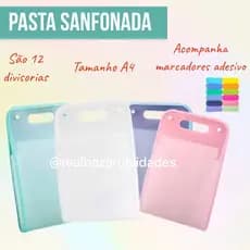 Organizador Pasta de Documentos A4 Com 12 Divisórias  Pasta Sanfonada Arquivo Pessoal e Profissional