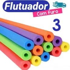 03 Unidades Boias Espaguetes Macarrão Flutuador Para Piscina Praia Hidromassagem Com FURO