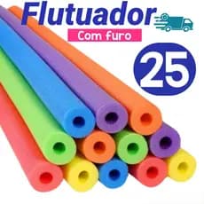 Kit 25 Unidades Boias Espaguetes Macarrão Flutuador Para Piscina Praia Hidromassagem Com FURO