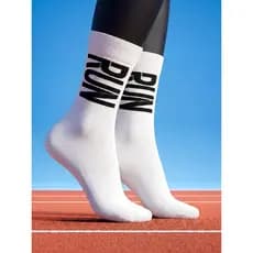 Meia de Corrida Oddo Cano Alto Longo Branca Run Poliamida