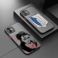 Capa De Celular Fosca SNK Attack On Titan Homem Legal E Logo Para Apple iPhone 15 14 11 12 13 Pro Mini XS X Max XR 7 8 6 6S Plus SE 2020 2022