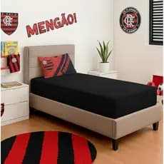 JOGO DE LENÇOL SOLTEIRO kit 2 PEÇAS LENÇOL DE ELASTICO + CAPA DE TRAVESSEIRO FLAMENGO, MENGÃO
