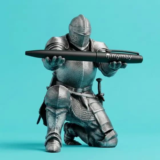 Porta Caneta Cavaleiro Medieval Prata Decorativo Presente Geek Criativo Mesa Escritório Home Office