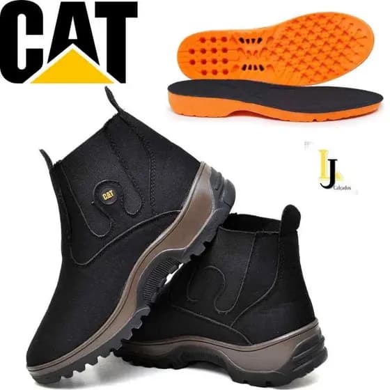 Bota CAT Masculina Botina Estilo Texana + Palmilha em gel ortopédica Ofert