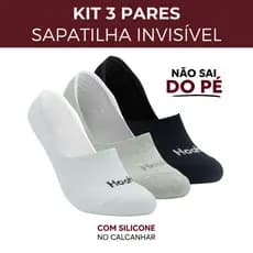 Kit 3 Pares Meias Sapatilha Invisível Masculina 39/43 Hoahi