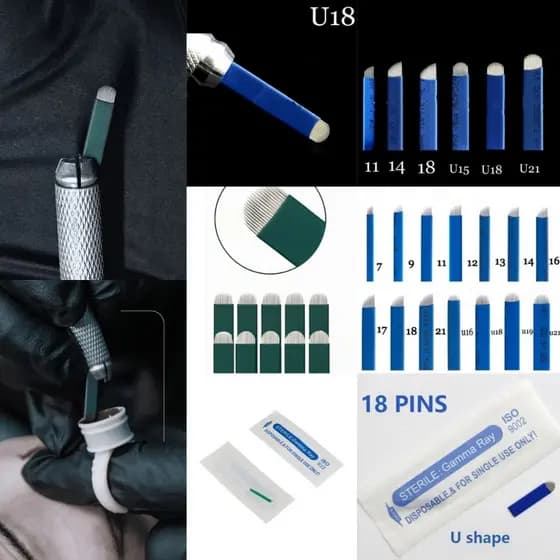 Lâminas Flex e U para Tebori Micropigmentação Diversos Modelos e Tamanhos - Lâmina Tebori