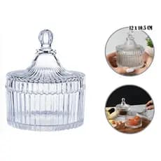 Potiche de Vidro com Tampa - Bomboniere Decorativa Elegante para Doces e Bala