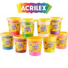 Massa/Massinha de Modelar infantil no Pote Cores Sortidas 500g Soft - ACRILEX