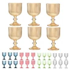 Jogo de Taças Graffiato/Versalhes C/ 6 Peças Vidro Água Vinho / 390ml Kehome