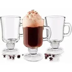 Jogo De 4 Pecas Canecas Vidro café ou Capuccino Irish Coffee 250ml