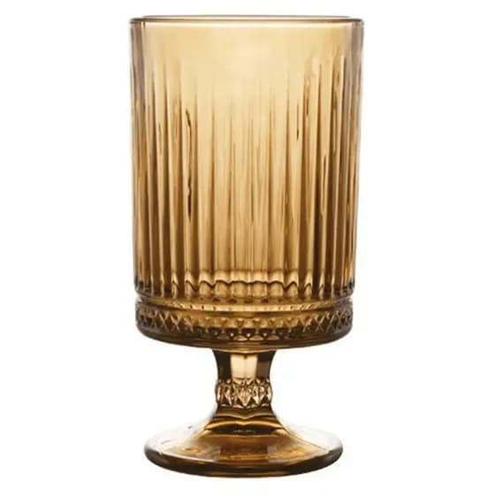 Vaso de Vidro Decorativo Esplendor Âmbar 10x18,7cm Decoração Enfeite de Mesa