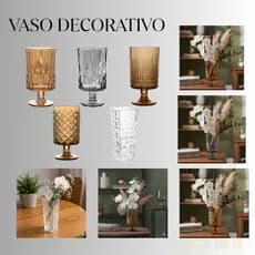 Vaso de Vidro Lapidado Decoração Sala Festa Plantas Esplendor Diamond
