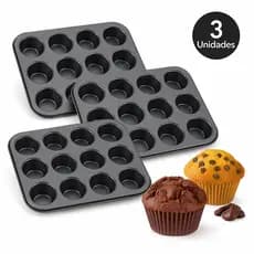 1, 2 ou 3 Forma Cupcake Forma Para Bolo Pão de Queijo de Teflon Assadeira Antiaderente Grande