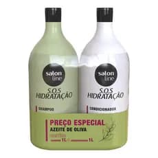 Kit Shampoo + Cond SOS Hidratação Azeite Oliva Salon Line 1L