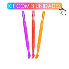 Kit 3 Unidades Espátula Dupla Plástico Santa Clara