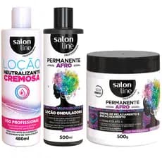 Kit Profissional Permanente Afro Tioglicolato Salon Line