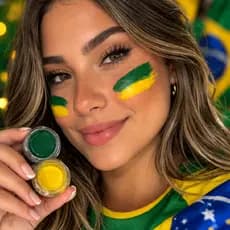 Tinta Facial Brasil Verde e Amarelo Copa do Mundo - 01 unid