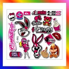 adesivos Cartela Feminino CM4  De Menina Moto Carro 244 mandraka grau